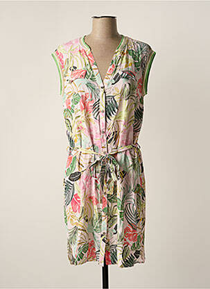 Robe mi-longue manches courtes manches courtes beige MALVIN femme