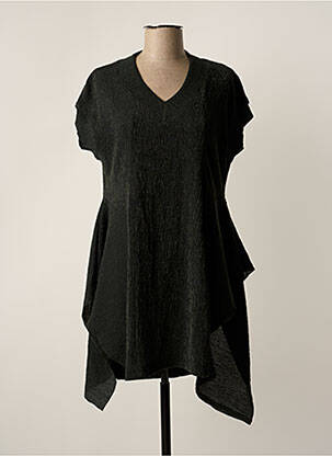 Robe mi-longue coupe fluide manches courtes gris GERSHON BRAM femme