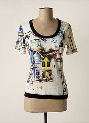 Top stretch manches courtes beige ETOILE DU MONDE femme