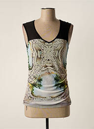 Top tissage jersey sans manche bleu ETOILE DU MONDE femme