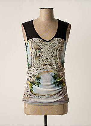 Top tissage jersey sans manche bleu ETOILE DU MONDE femme