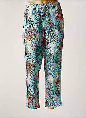Pantalon droit tissage popeline taille normale bleu MALVIN femme