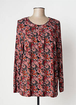 Top tissage jersey manches longues rouge CISO femme