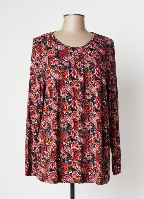 Top tissage jersey manches longues rouge CISO femme