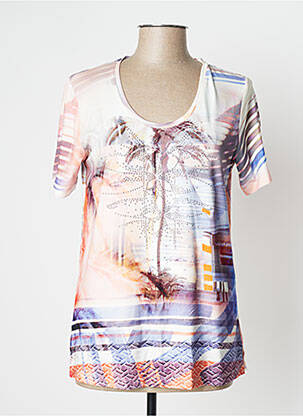 Top tissage jersey manches courtes rose KJBRAND femme