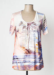 Top tissage jersey manches courtes rose KJBRAND femme