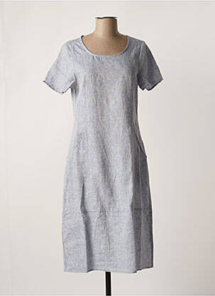 Robe mi-longue bleu BLANC BOHEME femme