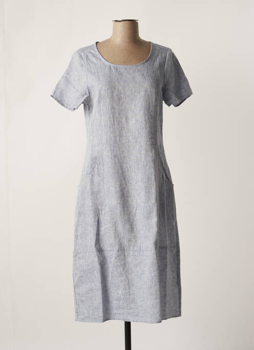 Robe mi-longue bleu BLANC BOHEME femme