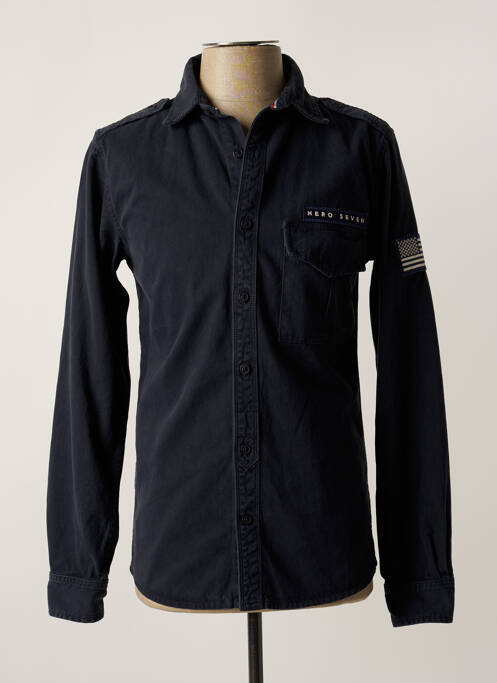 Chemise manches longues bleu HERO SEVEN homme