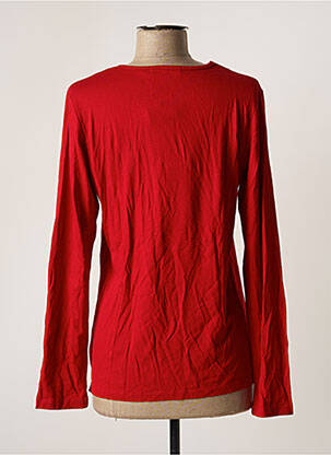 Top tissage jersey manches longues rouge GRIFFON femme