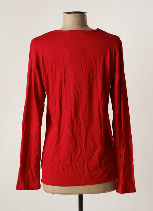 Top tissage jersey manches longues rouge GRIFFON femme