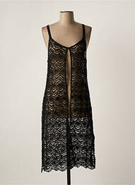 Gilet sans manche maille ajourée noir AGATHE & LOUISE femme
