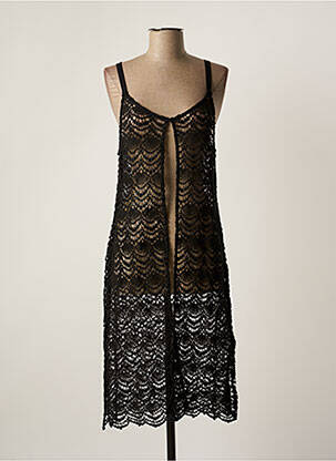 Gilet sans manche maille ajourée noir AGATHE & LOUISE femme