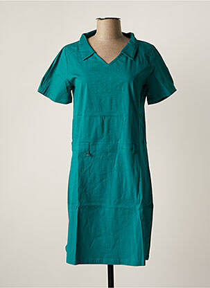 Robe mi-longue manches courtes manches courtes bleu AGATHE & LOUISE femme