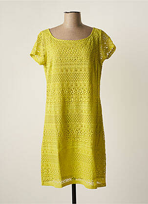 Robe mi-longue manches courtes manches courtes jaune AGATHE & LOUISE femme