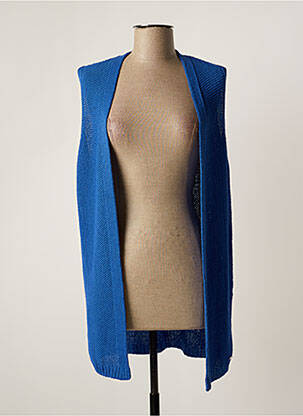 Gilet sans manche maille fine bleu TINTA STYLE femme