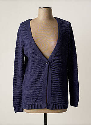 Gilet manches longues resserrée sur le bas bleu TINTA STYLE femme