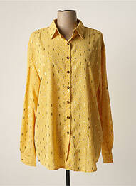 Chemisier tissage crêpe manches longues jaune LARA femme