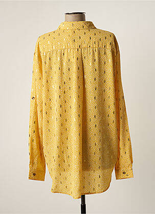 Chemisier tissage crêpe manches longues jaune LARA femme