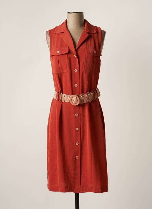 Robe mi-longue sans manche sans manche orange TINTA STYLE femme