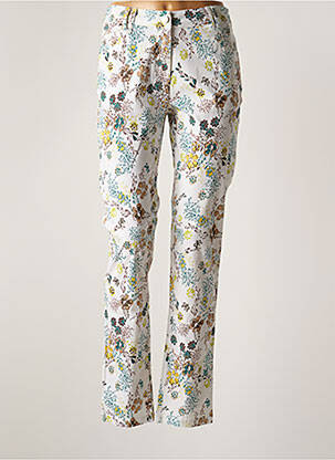 Pantalon slim tissage popeline taille normale blanc AGATHE & LOUISE femme
