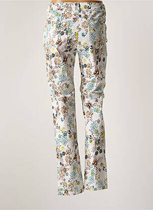 Pantalon slim tissage popeline taille normale blanc AGATHE & LOUISE femme