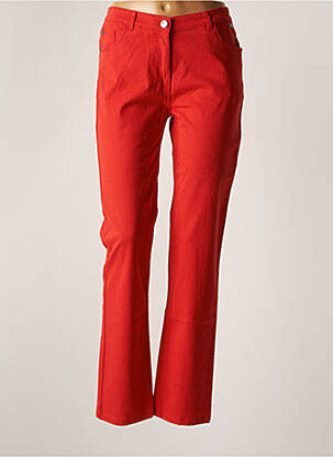 Pantalon slim tissage popeline taille normale rouge AGATHE & LOUISE femme