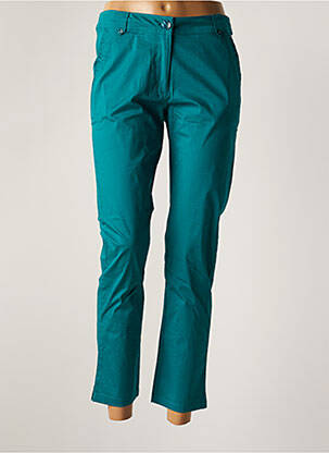 Pantalon chino tissage popeline taille normale vert AGATHE & LOUISE femme