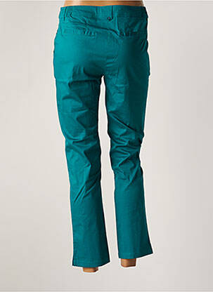 Pantalon chino tissage popeline taille normale vert AGATHE & LOUISE femme