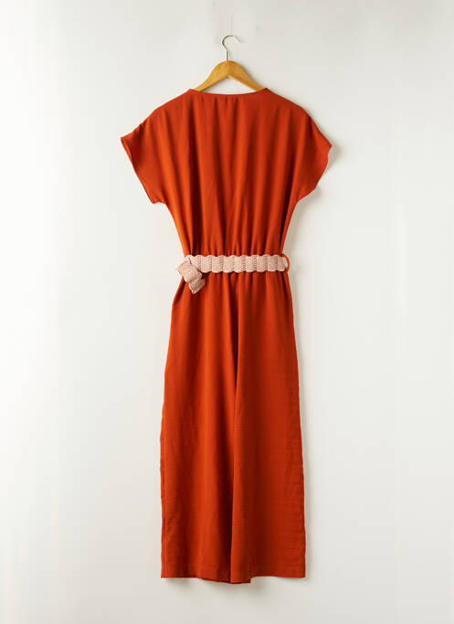 Combi-pantalon tissage crêpe manches courtes orange TINTA STYLE femme