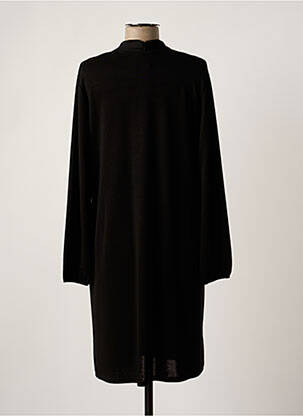 Robe mi-longue manches longues manches longues noir DANIELA femme