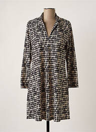 Robe mi-longue coupe fluide manches longues noir TINTA STYLE femme