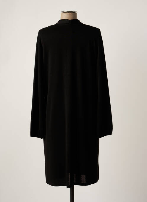 Robe mi-longue manches longues manches longues noir DANIELA femme