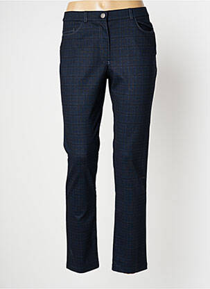 Pantalon slim tissage popeline taille normale bleu CHRISTINE LAURE femme