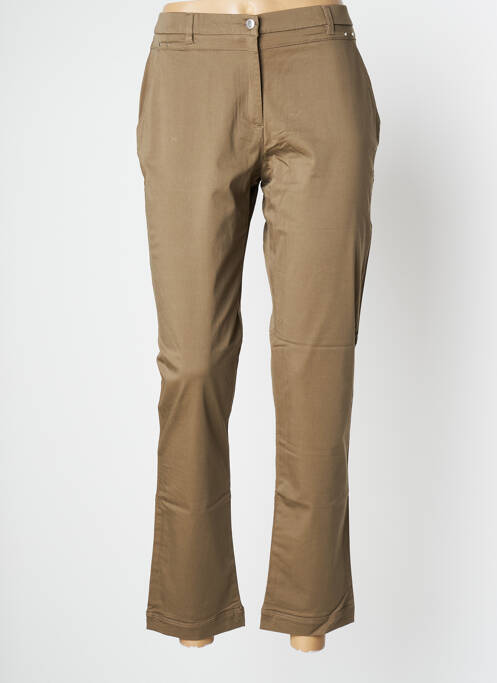Pantalon 7/8 stretch taille normale marron CHRISTINE LAURE femme