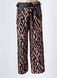 Pantalon large coupe fluide taille normale noir ITALIAN STYLE femme