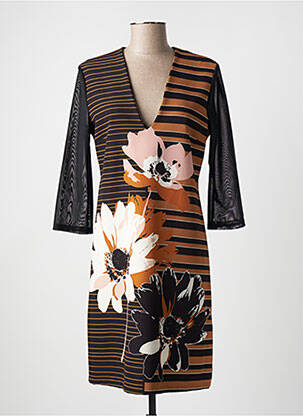 Robe mi-longue manches 3/4 manches 3/4 noir RINASCIMENTO femme