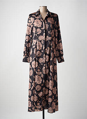 Robe longue imprimé fleurs manches longues noir GAUDI femme