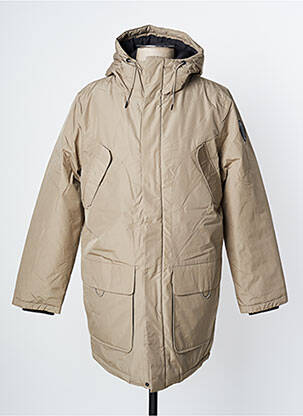 Doudoune manches longues a capuche beige SELECTED homme