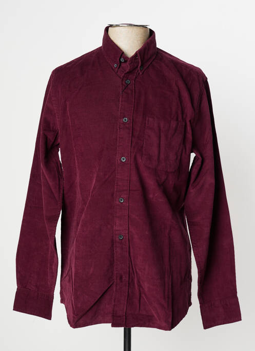 Chemise manches longues rouge SELECTED pour homme