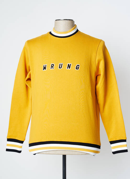 Sweat-shirt broderie manches longues jaune WRUNG homme