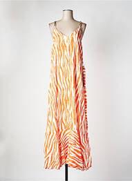 Robe longue coupe fluide fines bretelles orange LOLA CASADEMUNT femme