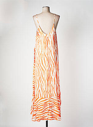 Robe longue coupe fluide fines bretelles orange LOLA CASADEMUNT femme