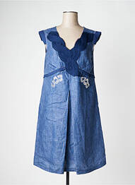 Robe mi-longue manches courtes manches courtes bleu ELISA CAVALETTI femme