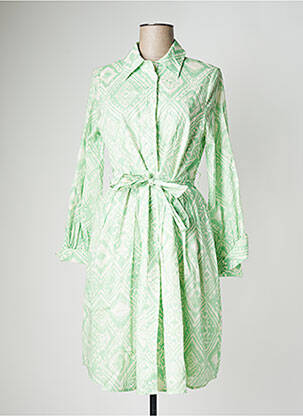 Robe mi-longue imprimé fantaisie manches longues vert TRAMONTANA femme
