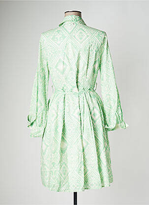 Robe mi-longue imprimé fantaisie manches longues vert TRAMONTANA femme