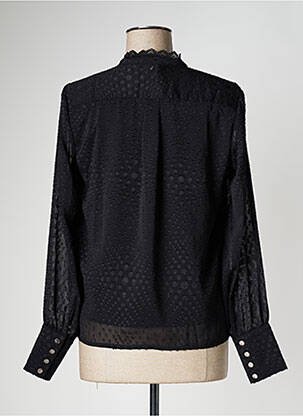 Blouse légère et transparente manches longues noir TRAMONTANA femme