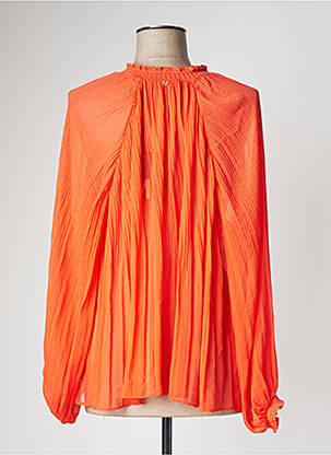 Blouse légère et transparente manches longues orange LOLA CASADEMUNT femme