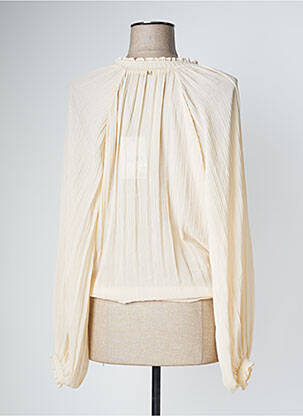Gilet cache-cœur poignets poignets élastiqués beige LOLA CASADEMUNT femme