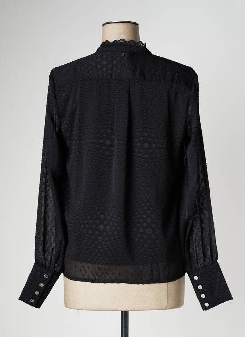 Blouse légère et transparente manches longues noir TRAMONTANA femme